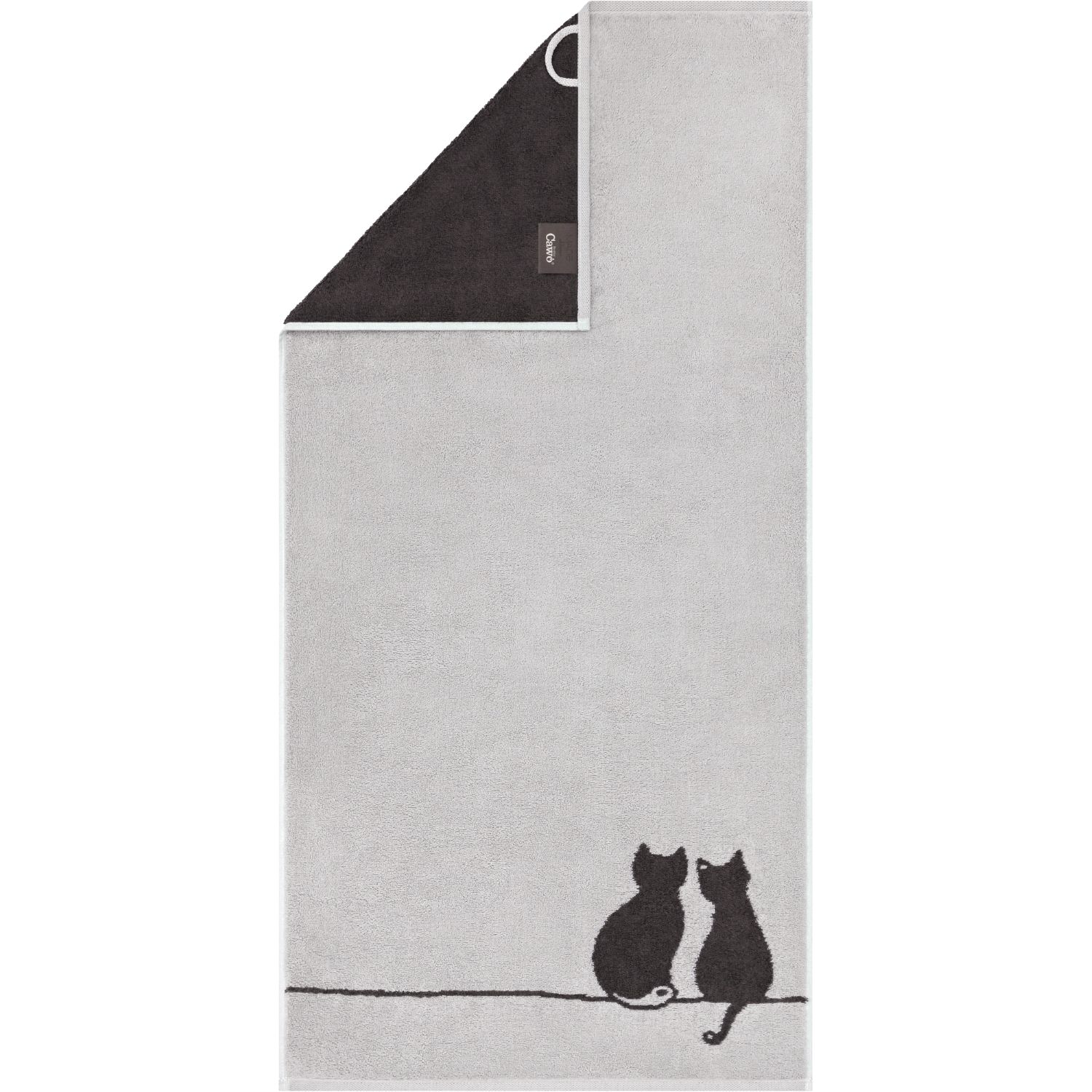 Cawö "You & Me" Duschtusch (Cute Cats Edition) - Platin-Basalt